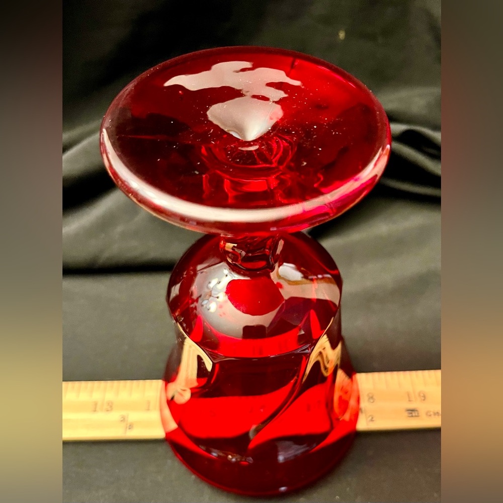 Fostoria VTG Christmas Set of 4 Jamestown Ruby Red Goblets Pedestal Pristine MCM - Picture 17 of 17